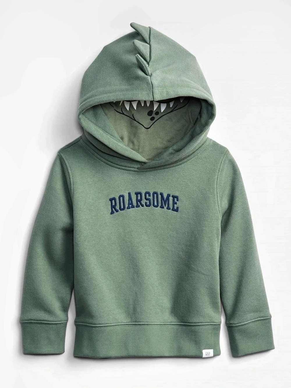 Baby Gap Toddler Boys "Roarsome" Green Dinosaur Pullover Hoodie